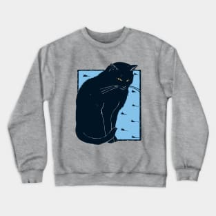 Black Cat with mice Crewneck Sweatshirt